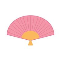 chinese fan oriental element decoration color design vector