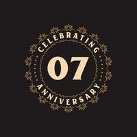 7 anniversary celebration, Greetings card for 7 years anniversary vector