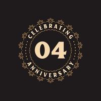 4 anniversary celebration, Greetings card for 4 years anniversary vector