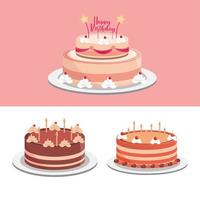 birthday cakes party celebration festive vector