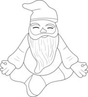 outline cute meditating gnomes perfect for coloring page vector