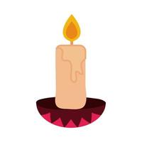 day of the dead candle traditional mexican celebration icon flat style vector