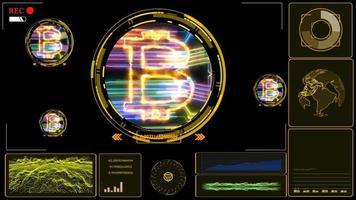 monitor digitale grafiekstaafradar gedetecteerd om de energie van een bitcoin-mijnwerker te meten om de verwerking te analyseren video