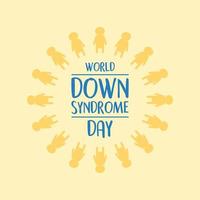 world down syndrome day yellow background and children around text vector