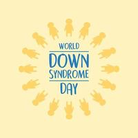 world down syndrome day yellow background and children around text vector