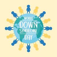 world down syndrome day childrens around map planet campaign vector