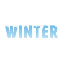 winter word with snow and gradient color icon vector illustration