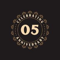 5 anniversary celebration, Greetings card for 5 years anniversary vector