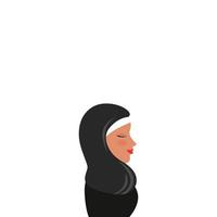 profile of islamic woman with traditional burka vector