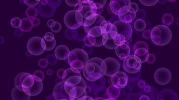 Unschärfe violette violette Blasen in mehreren Größen und Dreiecksflugbewegungshintergrund