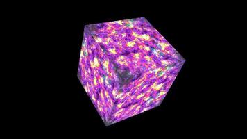 Cube abstract glow lava luxury magenta and dark line surface video