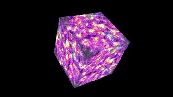 cube abstrait lueur lave luxe magenta et surface de ligne sombre video