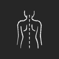 Good posture chalk white icon on black background. Normal spine. Normal spinal anatomy. Holding body and limbs right. Sustaining correct posture. Isolated vector chalkboard illustration