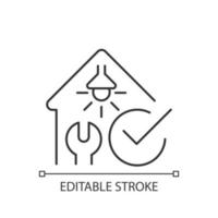 Electrical safety inspection linear icon vector