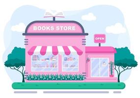 la ilustración de vector de librería es un lugar para comprar libros o leer