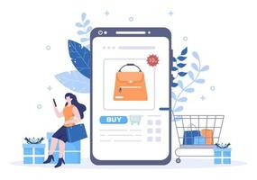 Add To Cart Vector Illustration That Contain List Products, Pictures of Cart and Shopping Items
