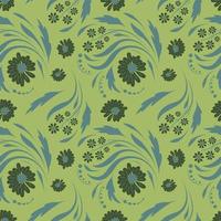 Folk flowers art pattern Floral abstract surface design  Seamless pattern vector