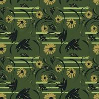 Folk flowers art pattern Floral abstract surface design  Seamless pattern vector