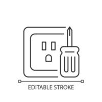 Outlet repair linear icon vector