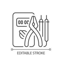 icono lineal de herramientas de electricista vector