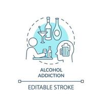 icono de concepto de adicción al alcohol vector