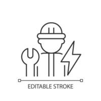 Electrician linear icon vector