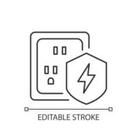 Surge protection linear icon vector