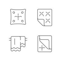 Household cloth linear icons set vector