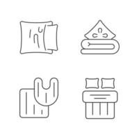 Domestic textile linear icons set