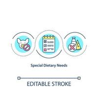 Special dietary needs concept icon. Students that can not eat foods that contain lactose. Special menu idea thin line illustration. Vector isolated outline RGB color drawing. Editable stroke