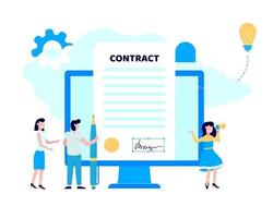 Concept of digital or electronic signature with woman shouting out to megaphone vector