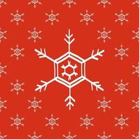 Seamless snowflake red white pattern version 1.3 vector illustration