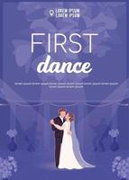 First dance poster flat vector template