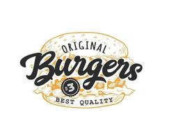 Burger Retro Emblem vector