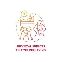 Physical cyberbullying effects concept icon. Negative outcomes idea thin line illustration. Nausea, diarrhea. Stressful life events. Affecting sleep quality. Vector isolated outline RGB color drawing