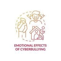 Emotional cyberbullying effects concept icon. Being lonely and isolated idea thin line illustration. Adolescents behavior. Social anxiety. Powerless feeling. Vector isolated outline RGB color drawing