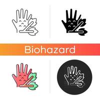 Plants icon. Plant pathogens that produce biohazardous waste. Dangerous diseases and illness spreading by micro organisms. Linear black and RGB color styles. Isolated vector illustrations