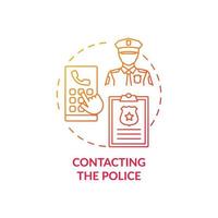 Contacting police concept icon. Report cyberbullying idea thin line illustration. Contacting SM safety center. Collecting evidence with offensive messages. Vector isolated outline RGB color drawing