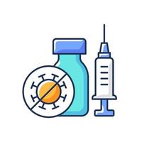 Covid vaccination RGB color icon. Immunization against coronavirus. Infectious disease treatment. Medication for virus infection. Health care and medicine. Isolated vector illustration