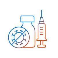 Covid vaccination gradient linear vector icon. Immunization against coronavirus. Infectious disease treatment. Thin line color symbols. Modern style pictogram. Vector isolated outline drawing