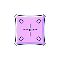 Cushion RGB color icon. Cotton pillow case. Linen bedding. Bedroom textile products, household cloths. Isolated vector illustration. Domestic material item simple filled line drawing