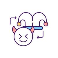 Internet troll RGB color icon. Posting inflammatory, provoking messages. Flaming in social media. Aggressive online interaction. Insulting with upsetting, offensive posts. Isolated vector illustration