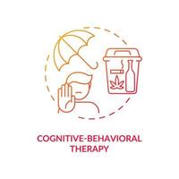 Cognitive behavioral therapy concept icon. Addiction treatment methods. Psychological treatment. Medicine abstract idea thin line illustration. Vector isolated outline color drawing