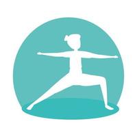 silhouette of woman practicing pilates position vector