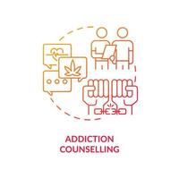 Addiction counselling concept icon. Rehabilitation types. Treatment of health problems. Patients helping abstract idea thin line illustration. Vector isolated outline color drawing