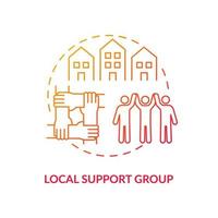 Local support group concept icon. Rehabilitation types. Support person in disease treatment process. Health abstract idea thin line illustration. Vector isolated outline color drawing