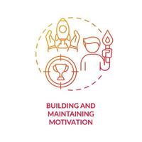 Building and maintaining motivation concept icon. Addiction recovery steps. Self development. Health care abstract idea thin line illustration. Vector isolated outline color drawing