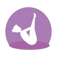 silhouette of woman practicing pilates position vector