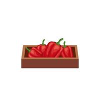 healthy vegetable in wooden box isolated icon vector