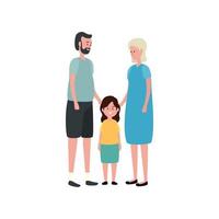 cute grandparents couple with granddaughter vector